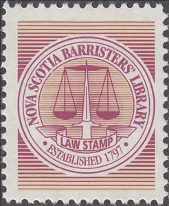 Stamp, Scales of Justice, Nova Scotia,  , Libraries, Scales (balance)