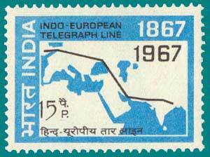 Centenary Indo-European Telegraph Service - Route Map