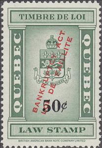 Stamp, Coat of Arms of Quebec, Quebec,  , Coats of Arms, Crowns and Coronets, Heraldic Animals, Leaves, Лев, Plants (Flora)