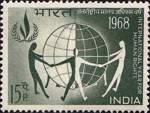 Stamp, International Year for Human Rights, India,  , Human Rights