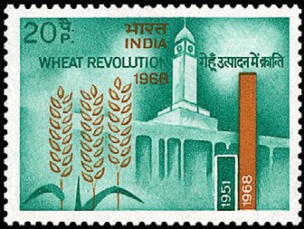 Stamp, Wheat Revolution, India,  , Agriculture