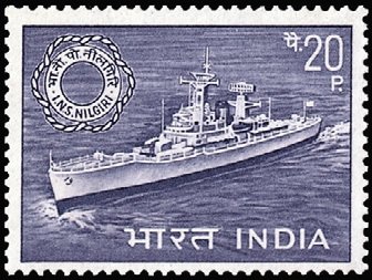 Stamp, Navy Day - I.N.S. Nilgiri, India,  , Military Forces, Navies, Warships