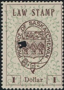 Stamp, Arms and Garter, Saskatchewan,  , Cereals, Coats of Arms, Heraldic Animals, Лев