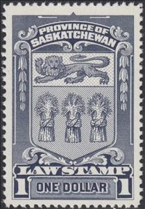 Stamp, Coat of Arms of Saskatchewan, Saskatchewan,  , Cereals, Coats of Arms, Heraldic Animals, Лев
