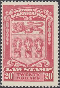 Stamp, Coat of Arms of Saskatchewan, Saskatchewan,  , Cereals, Coats of Arms, Heraldic Animals, Лев