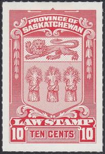 Stamp, Coat of Arms of Saskatchewan, Saskatchewan,  , Cereals, Coats of Arms, Heraldic Animals, Лев