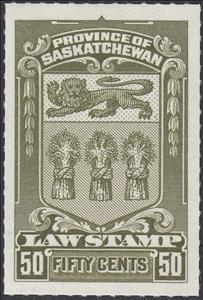 Stamp, Coat of Arms of Saskatchewan, Saskatchewan,  , Cereals, Coats of Arms, Heraldic Animals, Лев