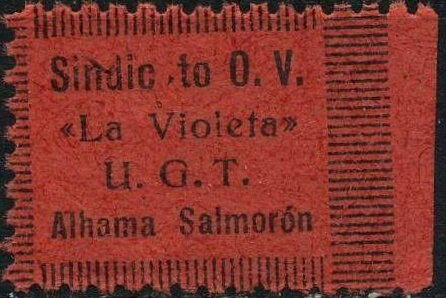 Stamp, Sindicato O.V. "La Violeta" U.G.T., Spain, Civil War,  