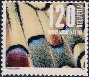 Stamp, Butterfly: Old World Swallowtail (Papilio machaon), Switzerland,  , Butterflies and Moths, Photography