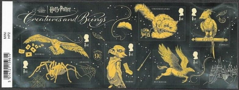 Souvenir Sheet, The Battle of Hogwarts, United Kingdom of Great Britain & Northern Ireland,  , Books, Harry Potter, film, Owls