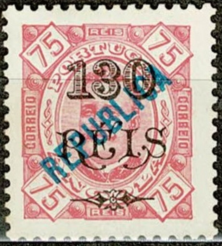 King Carlos I - local overprint "REPUBLICA" and surcharged