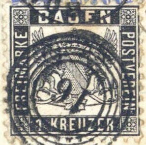 Stamp, Coat of arms (background white), Baden,  