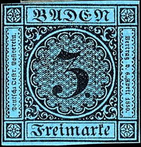 Stamp, Value in circle, Baden,  , Numbers