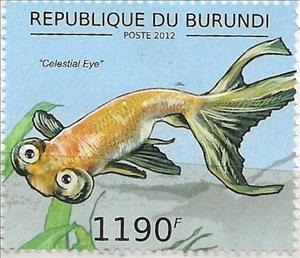 Stamp, Celestial eye, Burundi,  , Fishes