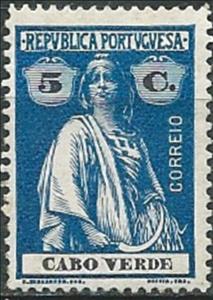 Stamp, Ceres, Cabo Verde,  , Agriculture, Crops, Gods and goddesses, Keyplate Type, Mythology, Tools
