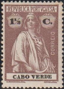Stamp, Ceres, Cabo Verde,  , Agriculture, Crops, Gods and goddesses, Keyplate Type, Mythology, Tools