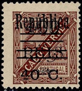 Stamp, Numeral with surcharge «República», Cabo Verde,  , Numbers