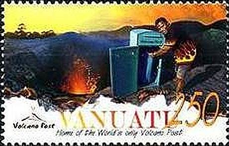 Volcano post office at the Mount Yasur, Tanna