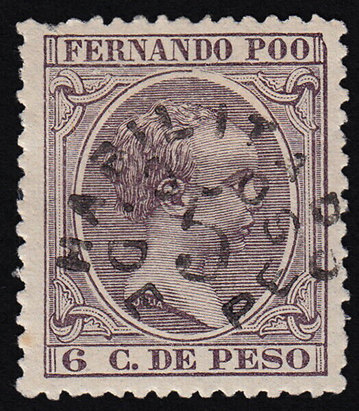 Alfonso XIII overprinted in black