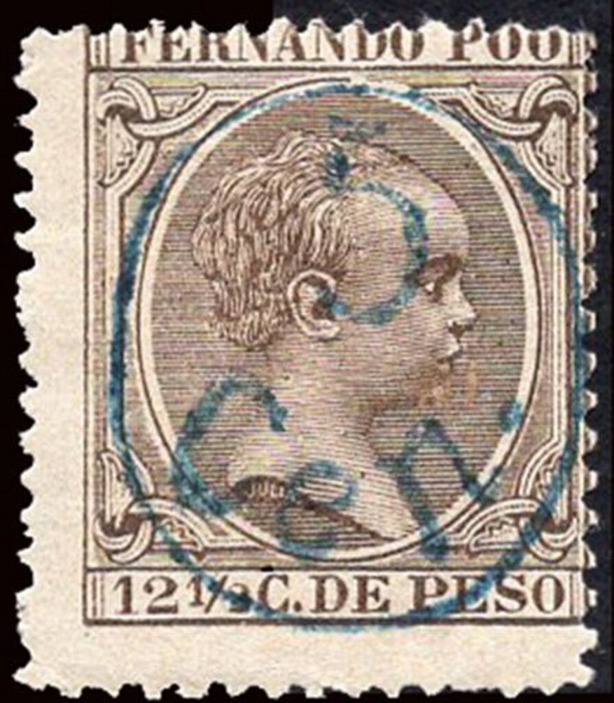 Alfonso XIII, overprinted in blue