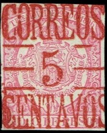 Revenue stamp overprinted in red