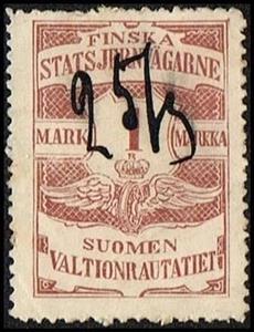 Stamp, Numeral and Winged Wheel, Finland,  