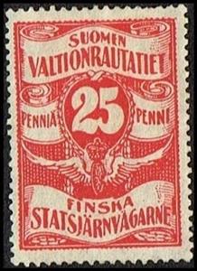 Stamp, Numeral and Winged Wheel, Finland,  