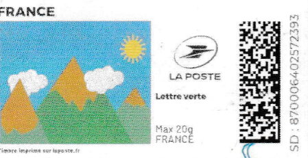Blue Sky over Mountains. Redesign with laposte logo