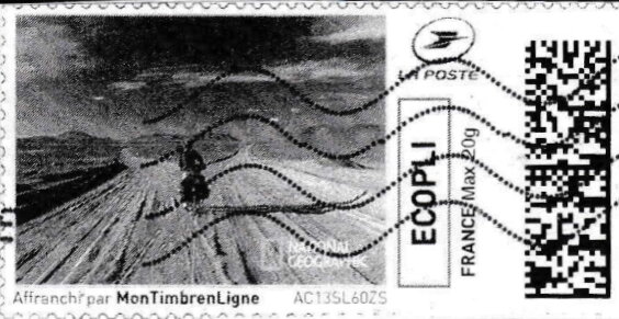 Stamp, Cycling in the Desert in black, France,  , Cycling, Deserts, Sports