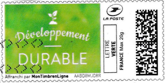 Stamp, Developpement Durable in green, France,  , Environment Protection