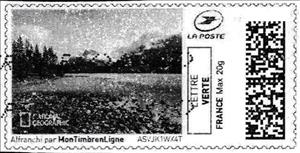 Stamp, Lake and Mountain View 7, France,  , Lakes, Landscapes, Mountains