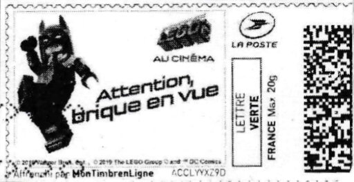 Stamp, Lego at the Cinema. Batman 3. Attention brique en vue., France,  , Cartoons, film, Toys