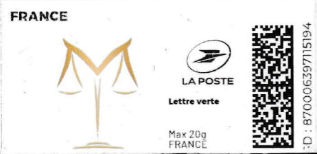 Stamp, Logo of scales, France,  , Logos, Scales (balance)