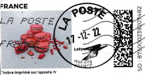 Stamp, Pink Macaroons. Redesign without laposte logo, France,  , Candy, Food