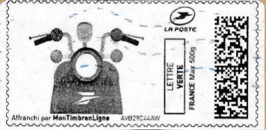 Stamp, Post Scooter, France,  , Motorcycles, Postal Traffic