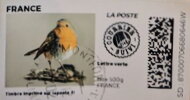 Stamp, Robin. Courrier Suivi, France,  , Animals (Fauna), Birds