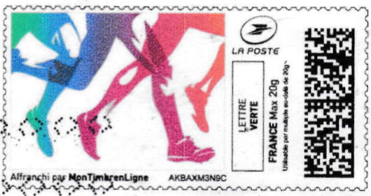 Stamp, Runners in colour, France,  , Running, Sports