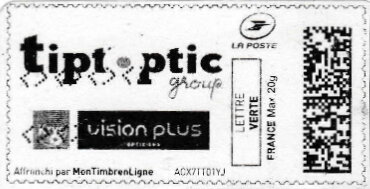 Stamp, Tiptoptic Group Vision Plus in black, France,  , Opticians
