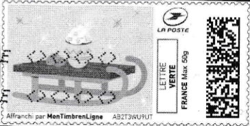 Stamp, Winter. Sledge in black, France,  , Sledges, Winter, Winter Sports