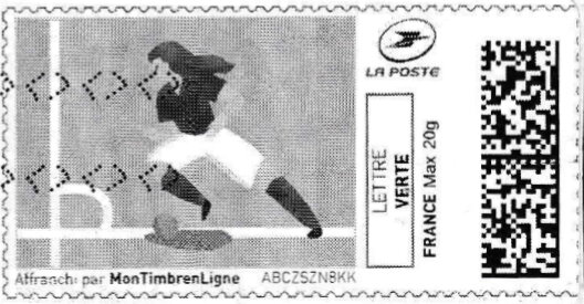 Stamp, Women's Football 4 in black, France,  , Football (Soccer), Sports, Women