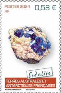Stamp, Raw Sodalite, French Southern and Antarctic Lands (TAAF),  , Minerals