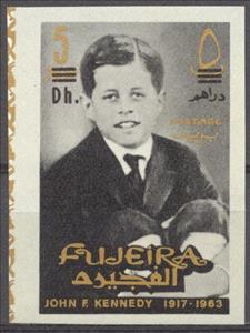 Stamp, JFK as an 8-Year-Old Boy, 1925, Fujairah (Fujeira),  , Famous People, Heads of State, Politicians