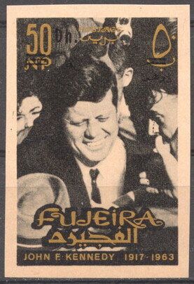 Stamp, JFK as President, Fujairah (Fujeira),  , Famous People, Heads of State, Politicians