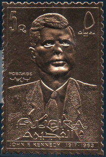 Stamp, John F Kennedy, Fujairah (Fujeira),  , Famous People, Heads of State, Politicians