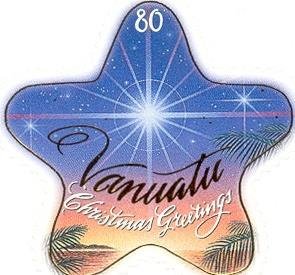 Stamp, Shining Star over Coastline, Vanuatu,  , Christmas