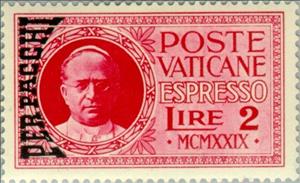 Stamp, Effigy of Pope Pius XI, Vatican City,  , Popes