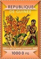 Stamp, Orchids, Guinea,  , Flowers, Orchids, Plants (Flora)