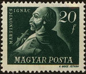Stamp, Ignác Martinovics (1755-1795) philosopher, Hungary,  , Famous People, Freedom Fighters, Men, Philosophers