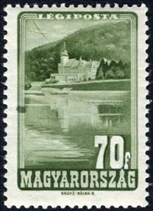 Stamp, Palace Hotel, Lillafüred, Hungary,  , Aircraft, Aviation, Buildings, Hotels, Palaces