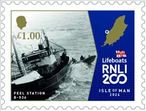 Stamp, Peel Station, Rescue Boat B-536, Isle of Man,  , Lifeboats, Maps